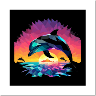 Dolphin Silhoutte Posters and Art